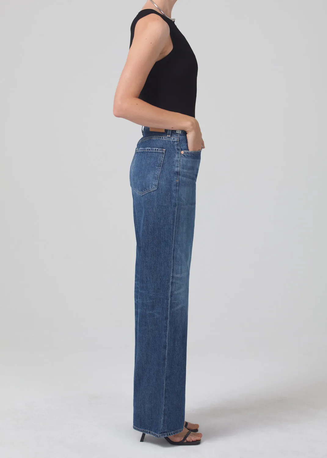 Annina High Rise Wide Leg 33" in Blue Rose