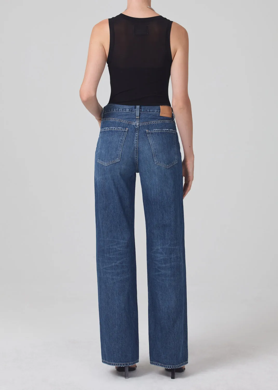 Annina High Rise Wide Leg 33" in Blue Rose