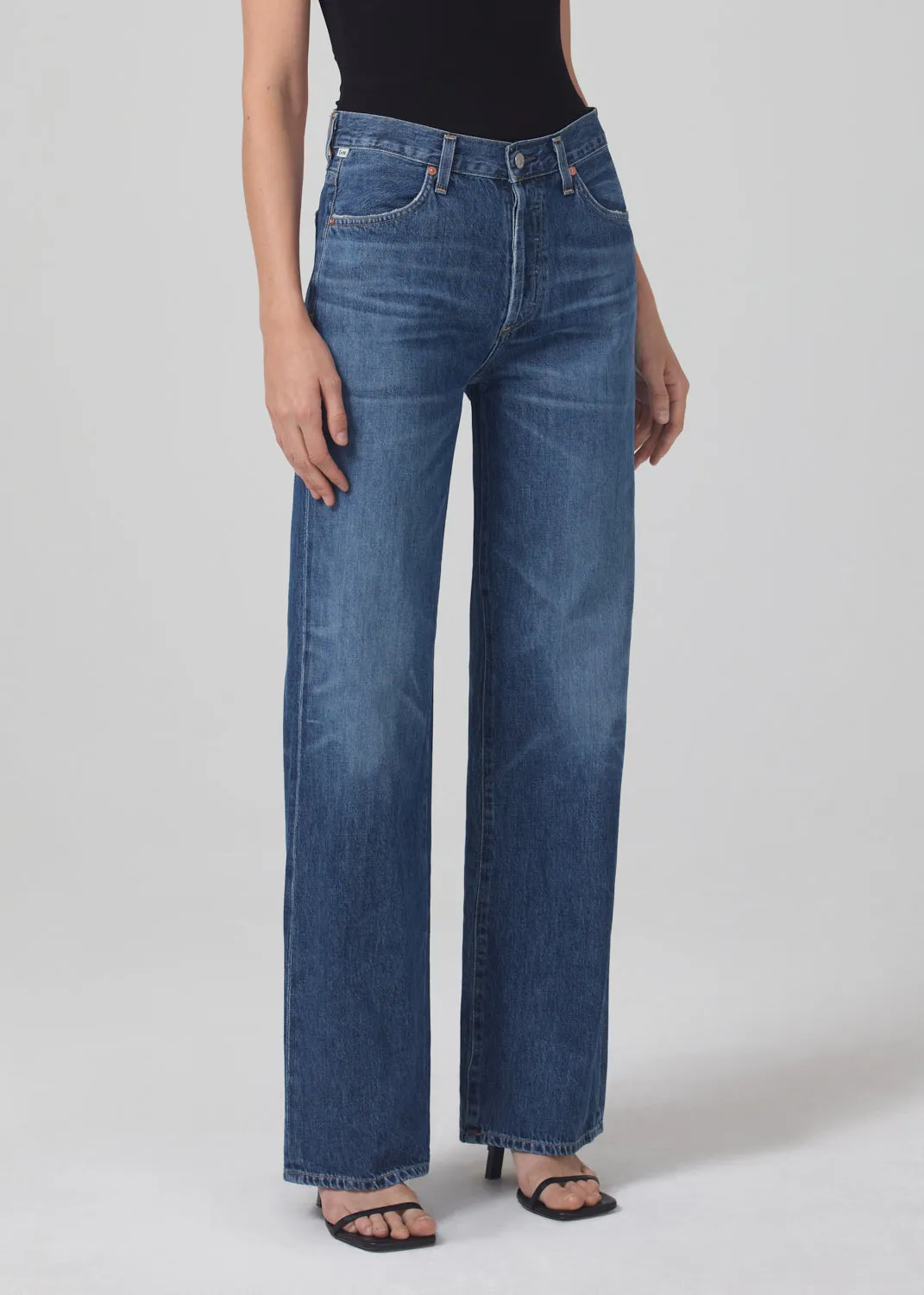 Annina High Rise Wide Leg 33" in Blue Rose
