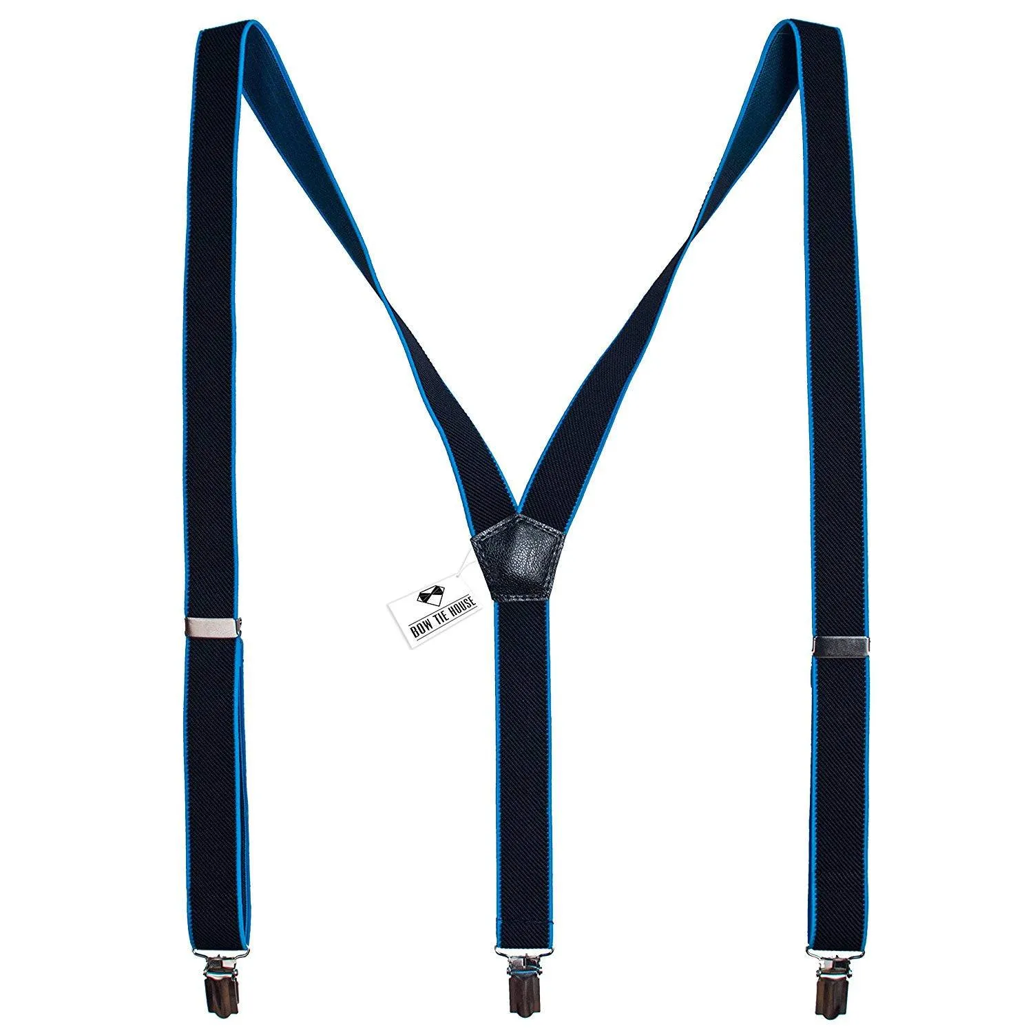 Black-Sky Blue Slim Suspenders