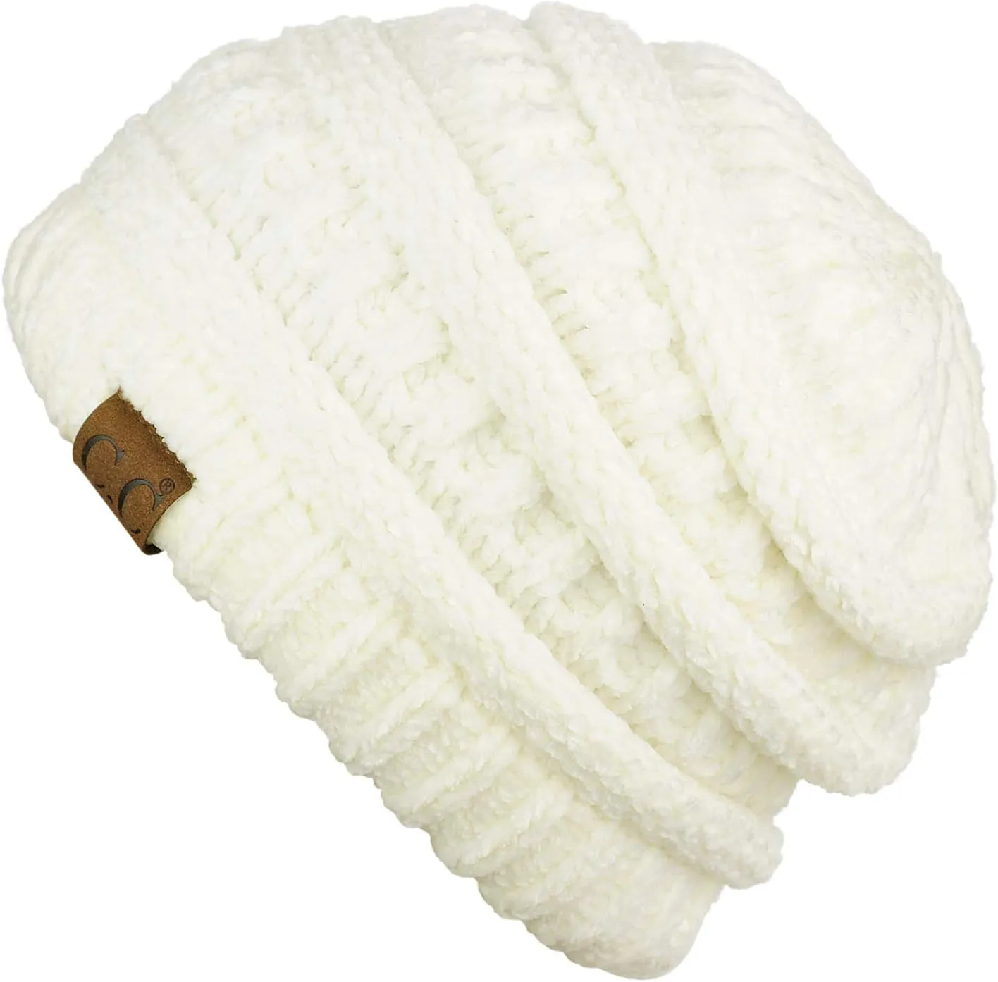C.C Women's Chenille Soft Warm Thick Knit Beanie Cap Hat