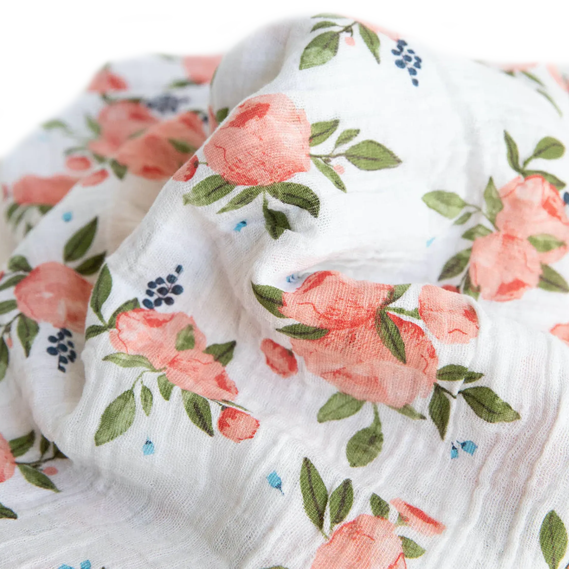 Cotton Muslin Swaddle Blanket - Watercolor Roses