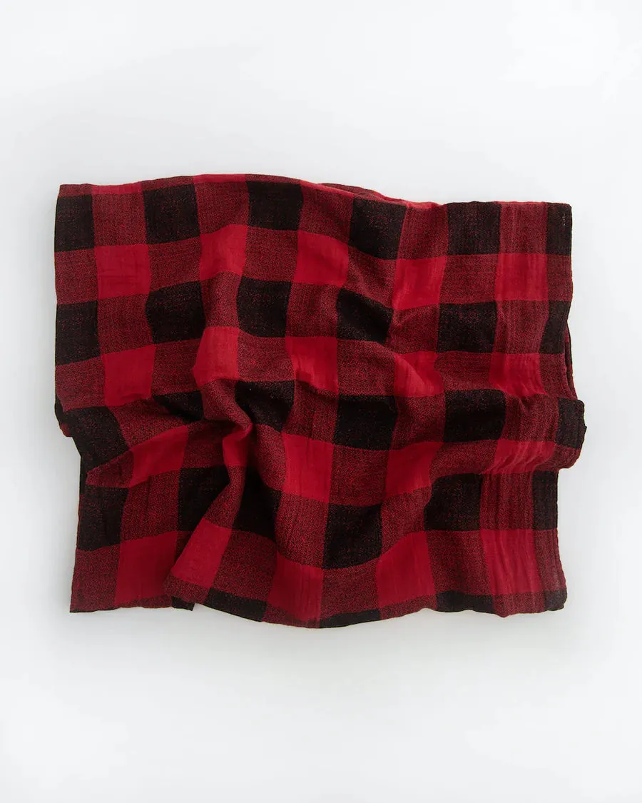 Cotton Swaddle, Red Plaid