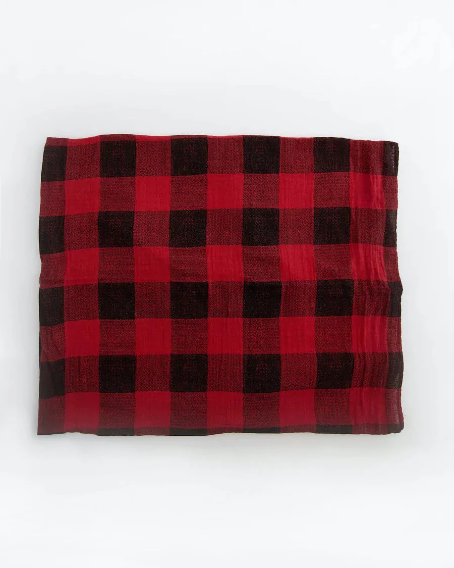 Cotton Swaddle, Red Plaid