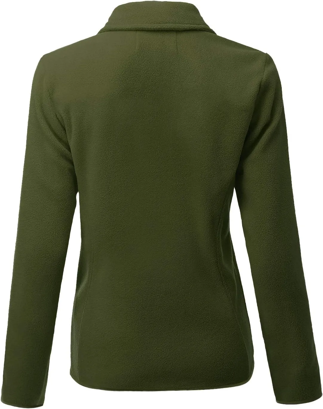 DOUBLJU Soft Polar Fleece Jacket Full Zip Long Sleeve with Side Pocket Casual Basic Lightweight Coat for Women with Plus Size