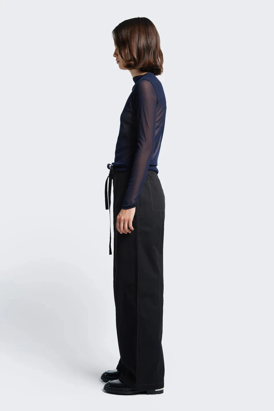 Found Tie Front Pant - Black