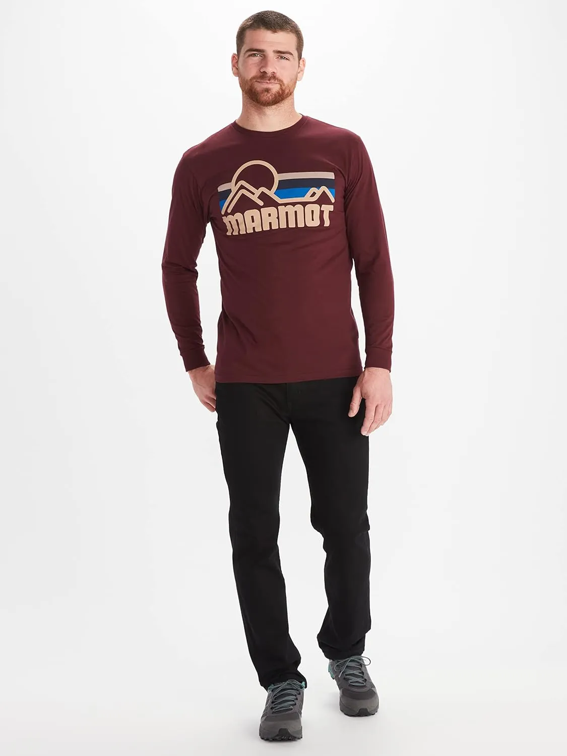 MARMOT Men's Coastal Long-Sleeve T-Shirt - Screen Printed Graphic on Soft, Breathable, Eco-Friendly Cotton/Poly Blend