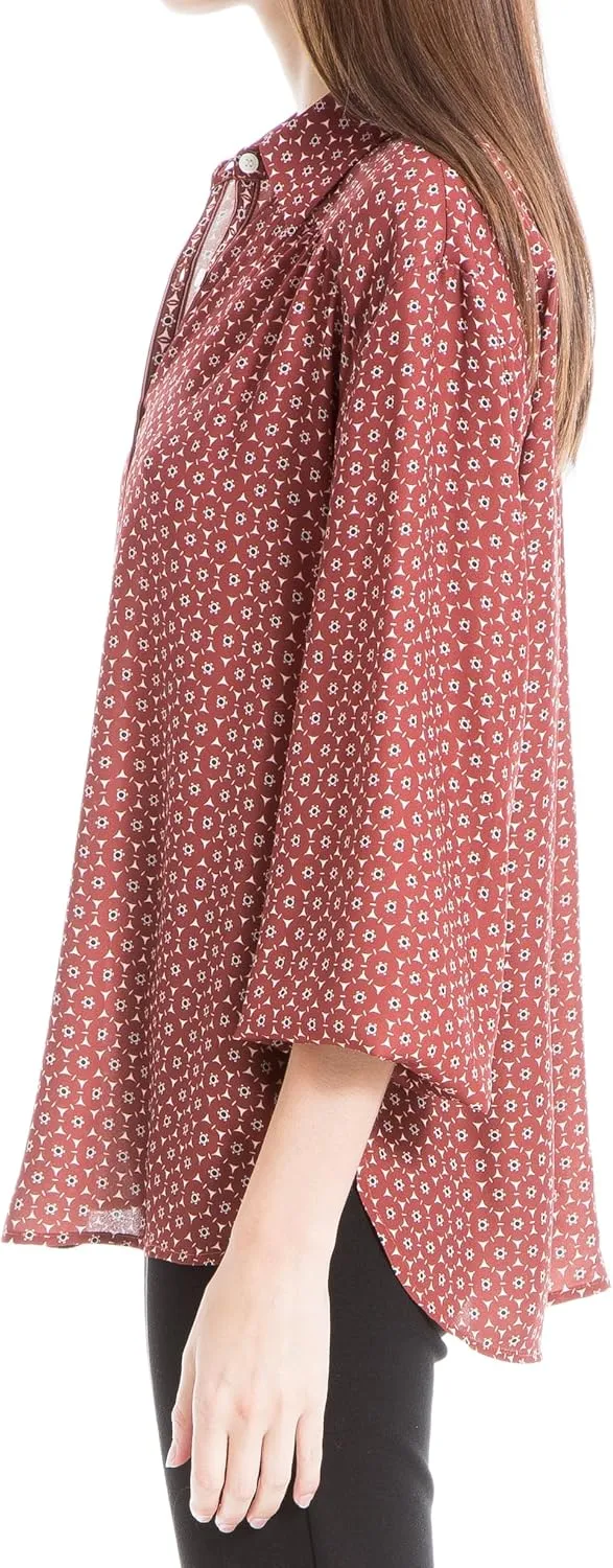 Max Studio Women's Crepe 3/4 Sleeve Collar Shirt