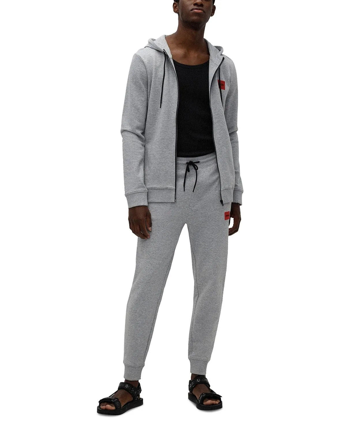 Men's doak212 hugo boss regular fit logo joggers designed for Macy's HUGO dark gray