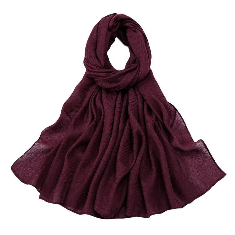 MH064 Breathable Cotton And Linen Herringbone Hijab