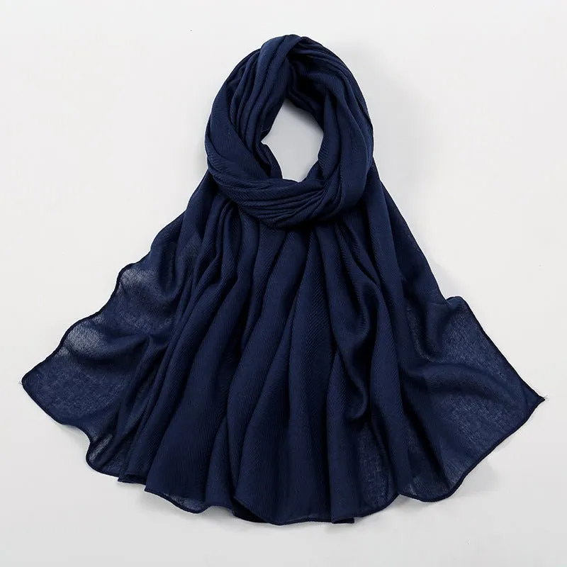 MH064 Breathable Cotton And Linen Herringbone Hijab