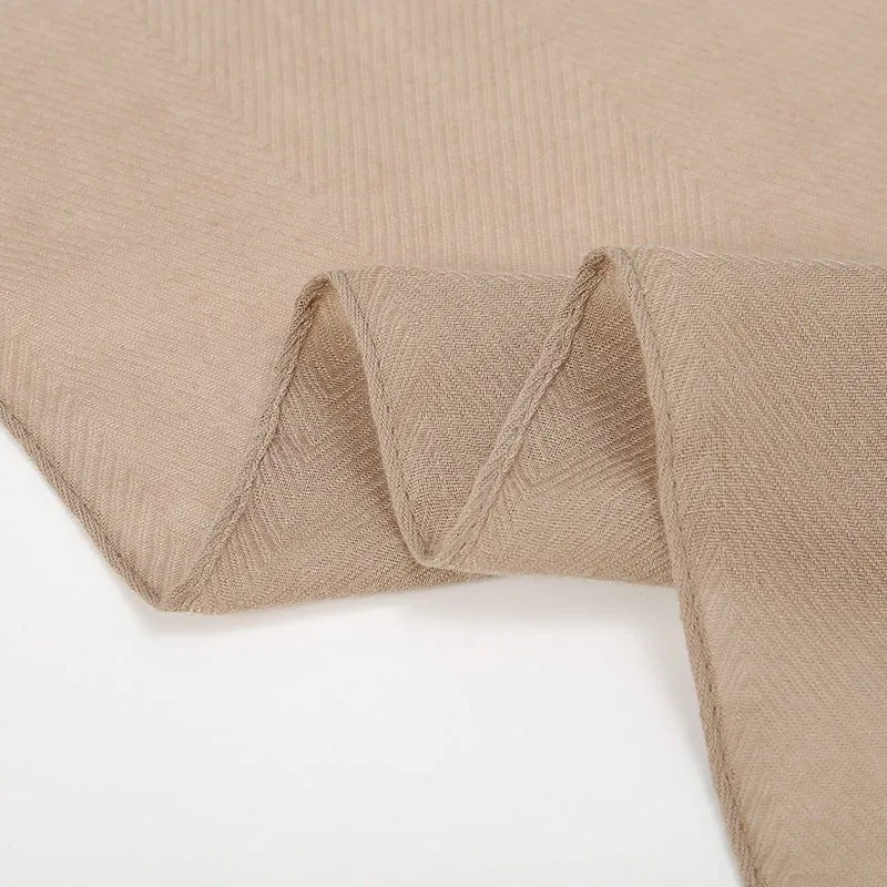 MH064 Breathable Cotton And Linen Herringbone Hijab