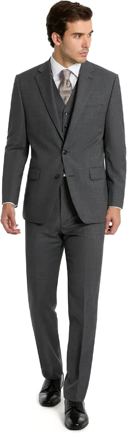 Michael Kors Mens 3-Piece Classic Fit Suit Separates | Blazer, Vest & Pants, Perfect for Weddings, Proms & Formal Events
