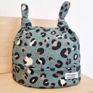 Mint Leopard Print Knots Hat-New!