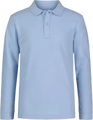 Nautica Boys' School Uniform Long Sleeve Polo Shirt, Button Closure, Comfortable, Breathable Fabric