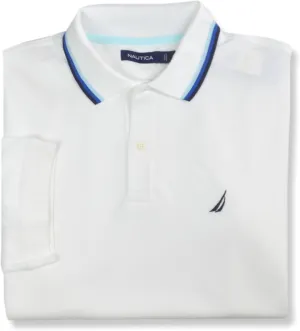 Nautica Mens Classic Fit Cotton Blend Smooth Mesh Performance Polo Shirt,