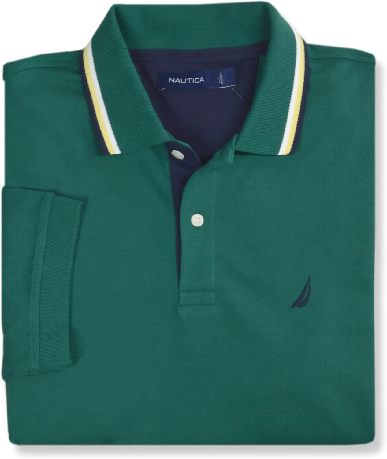Nautica Mens Classic Fit Cotton Blend Smooth Mesh Performance Polo Shirt,