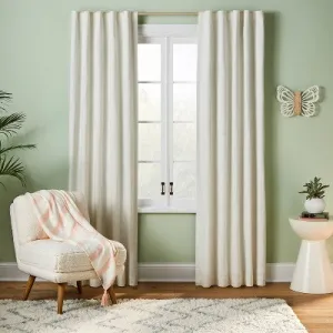 New - 95" Blackout Chambray Cotton Kids' Panel Cream - Pillowfort