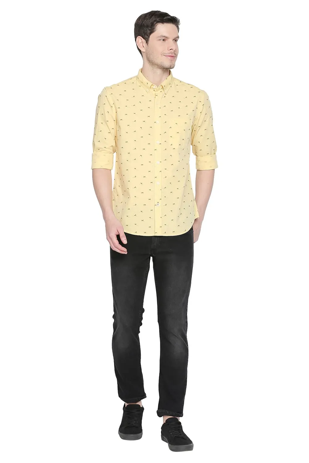 Slim Fit Fila Fil Printed Shirt