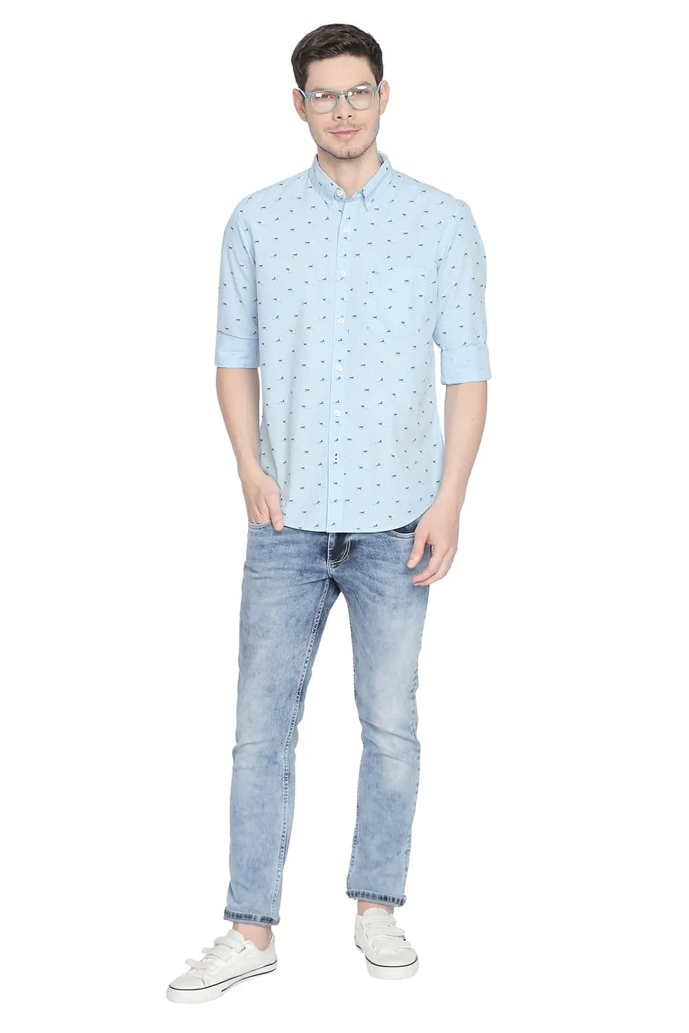 Slim Fit Fila Fil Printed Shirt
