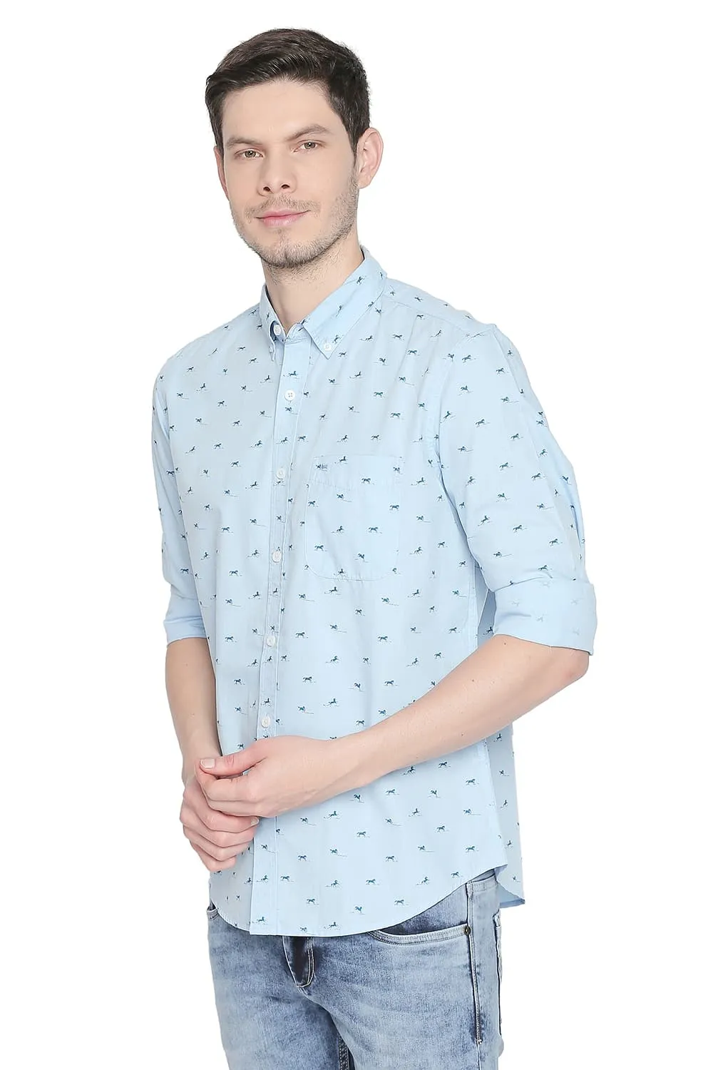 Slim Fit Fila Fil Printed Shirt