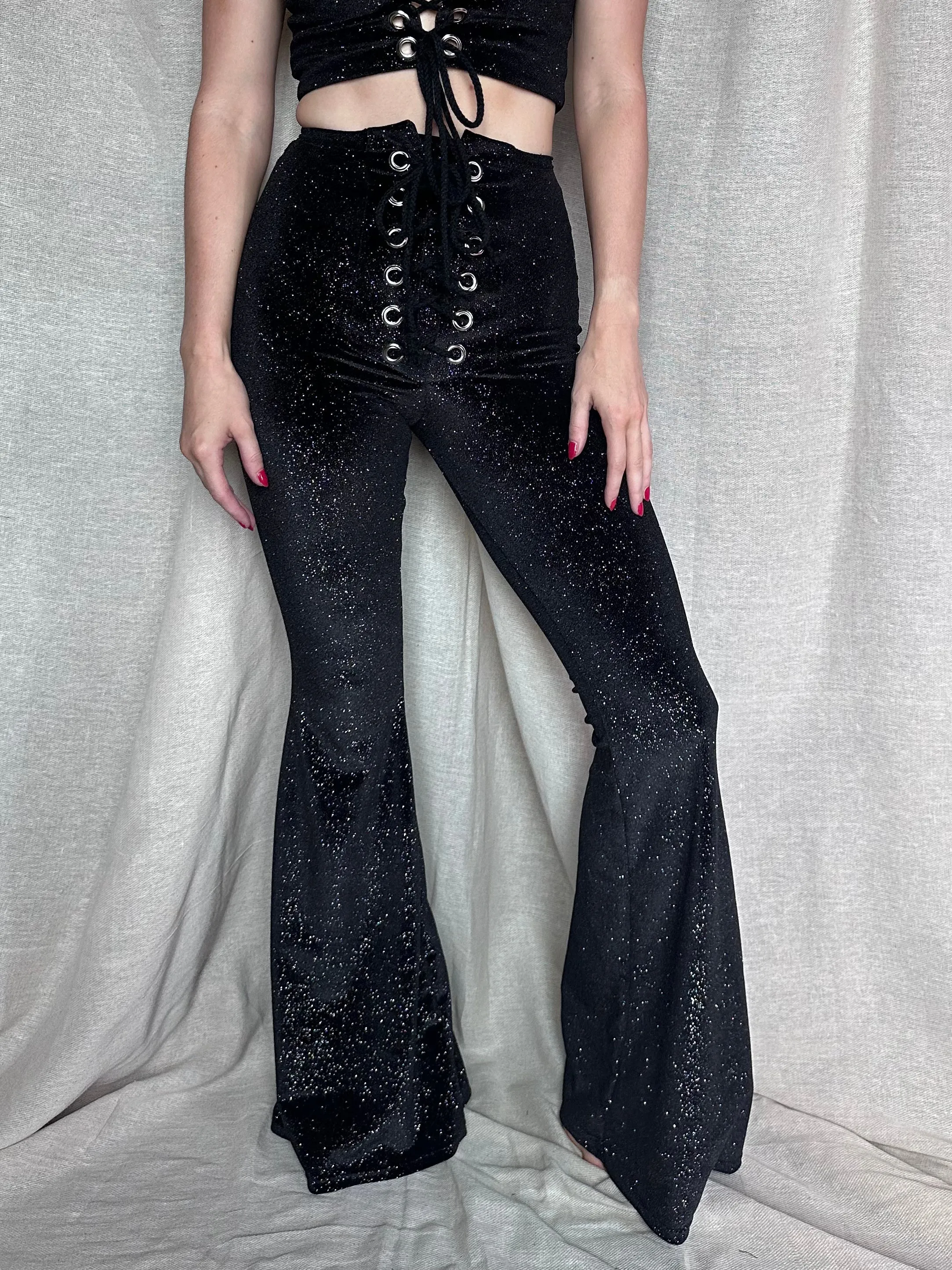 Stevie Flared Trousers - Glitter