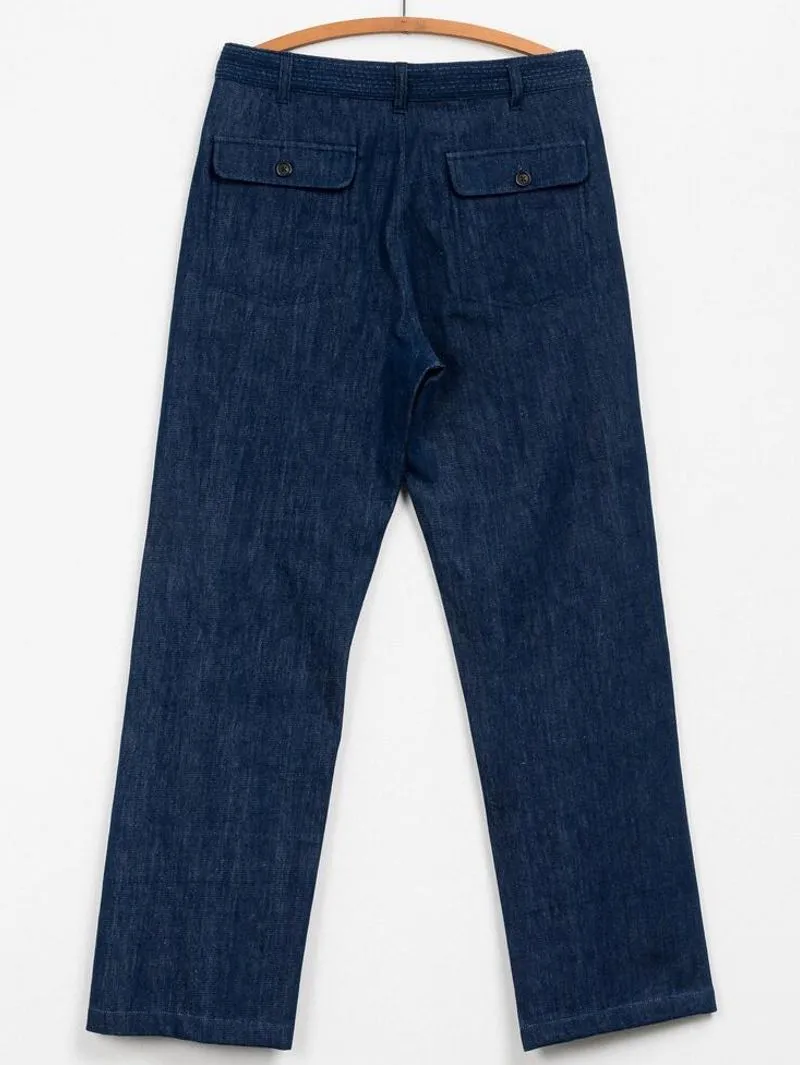 Umber & Ochre Veda Pleated Pants Indigo