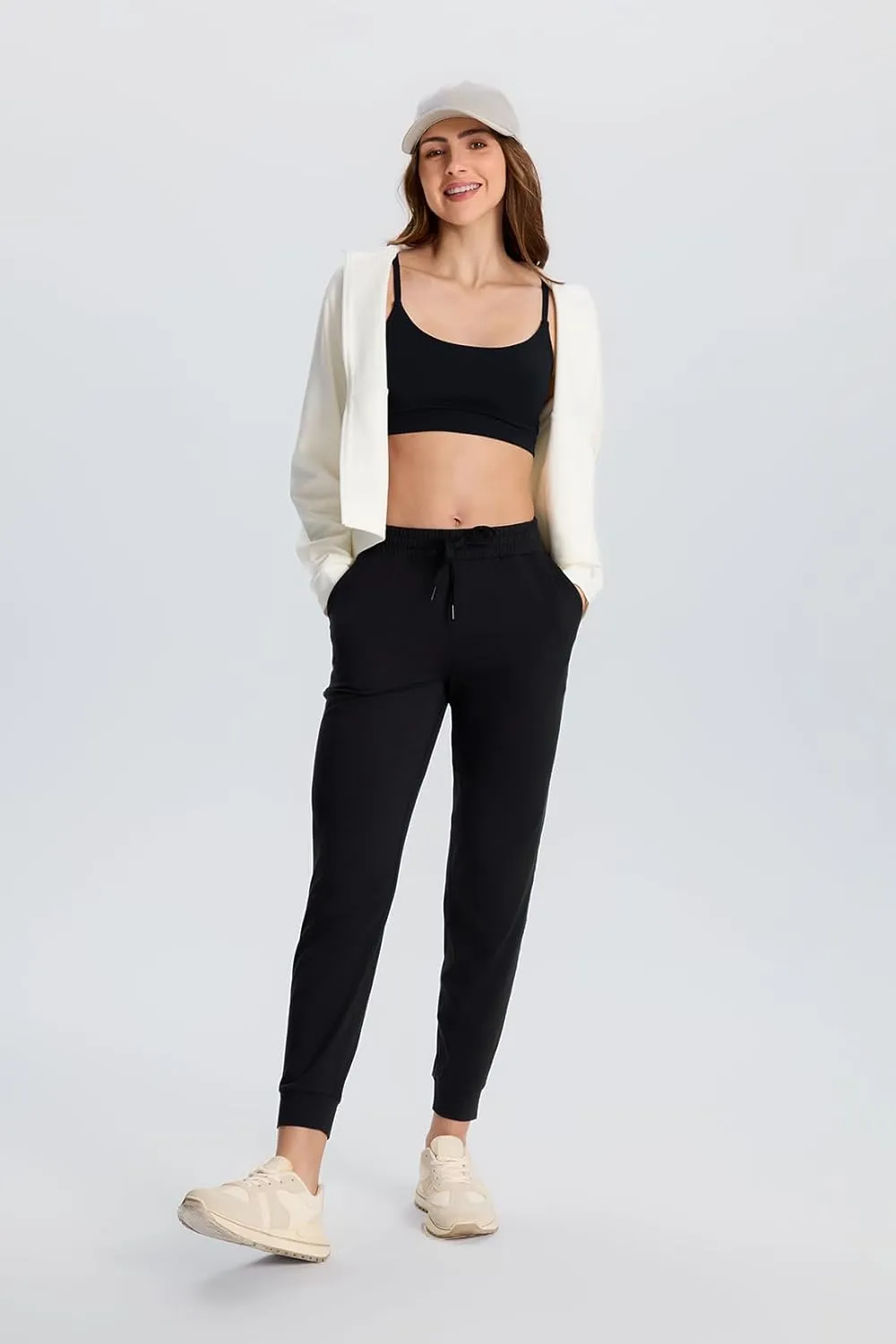 Yogipace Women's Petite/Regular/Tall Ultra Soft Performance Joggers with Pockets Lounge Travel Yoga Sweatpants Athletic Pants